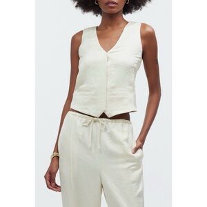 NWT Madewell Satin Vest in Cake Batter Size 10